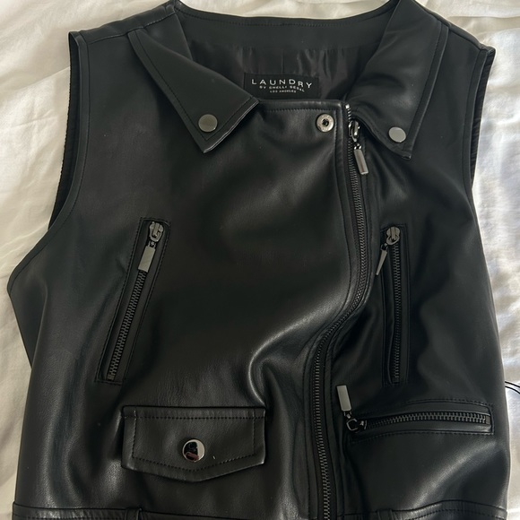 Laundry  Shelli Segal Faux-Leather Moto Jacket Dress - Picture 2 of 8